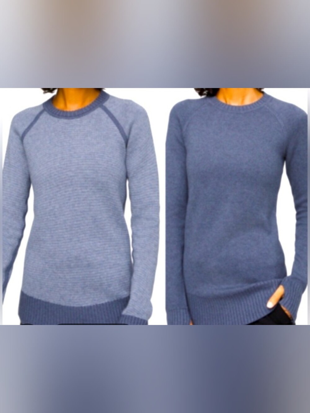LULULEMON Still Lotus Reversible Sweater Womens Heathered Blue Crew neck